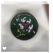 a024-19th Century Antique Flower Design Enamel Button
