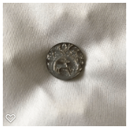 a039-20th Century Vintage Carved Pearl Button of Deer, Acorn and leaves
