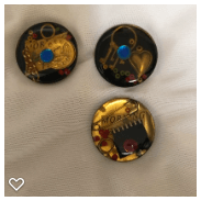 a045-Three 20th Century Vintage Junque Deco Buttons