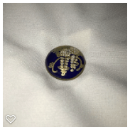 a048-20th Century Vintage Cobalt Blue Satsuma Button of Wisteria