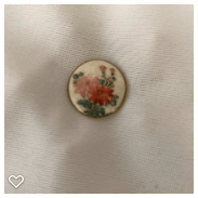 a049-20th Century Vintage Satsuma Button of Flowers