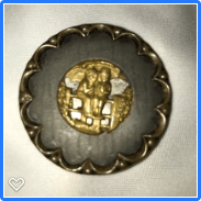 a053-20th Century Vintage Metal Picture Button Called Summer by Kate Greenaway