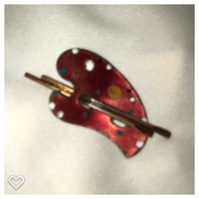 a059-20th Century Vintage Enamel Button - Realistic Paint Brush & Palette