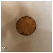 a062-18th Century Antique Gilt Copper Button with Chased Design