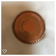 a061-18th Century Antique Gilt Copper Button with Elegant Chased Circle Design