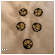 a069-20th Century Vintage Enamel Button - Five Floral Buttons