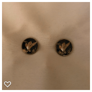 a070-20th Century Vintage Enamel Button - Two Duck Buttons