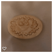 a073-20th Century Oval Bone Button of a Rose