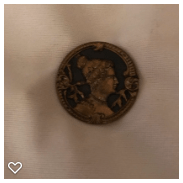 a076-20th Century Vintage Metal Picture Button of Ladies Head