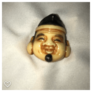 a083-20th Century Plastic Netsuke Mask of an Immortal God