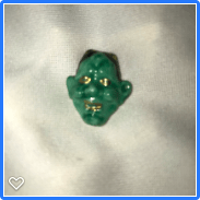 a085-20th Century Arita Porcelain Button of a Devil's Head