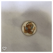a090-20th Century Vintage Satsuma Button of One of the Gods of Fortune-Bishamonten, God of Dignity