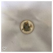 a094-20th Century Vintage Satsuma Button of One of the Gods of Fortune-Ebisu, God of Abundance