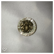 a105-19th Century Antique Carved Pearl Button with Metal Escutcheon of Acorns