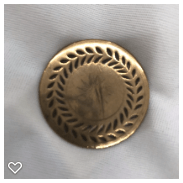 a015-18th Century Antique Gilt Copper Button with Elegant Chased Design