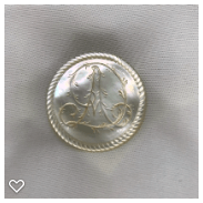 a018-19th Century Antique Carved Engraved French Monogram Pearl Button