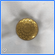 a002-18th Century Antique Gilt Brass Top Cap Design Wood Back Button