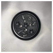 a022-19th Century Antique Civil War Hard Rubber U.S. Navy Button