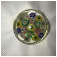a009-20th Century Vintage Millefiori Glass Paperweight Button