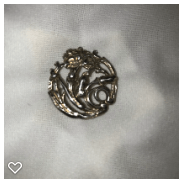 a113-20th Century Vintage Silver Iris Flower Button