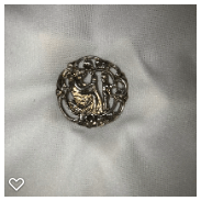 a115-20th Century Vintage Silver Cupid and Venus Button