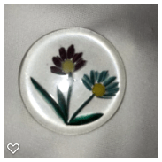 a117-20th Century Reverse Carving on Transparent Lucite Button of Flowers