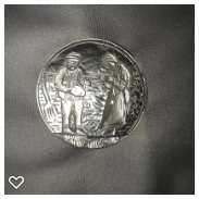 a123-20th Century Vintage Carved Pearl Button Scene of Lady and Man