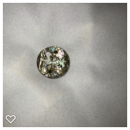 a130-19th Century Antique  Pearl  Button of Scenes of Building and Plant Life