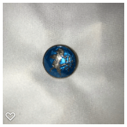 a132-20th Century Vintage Siam Silver Button of a Lady Dancer