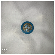 a136-20th Century Vintage Arita Porcelain Button of a Dragon