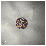 a137-20th Century Vintage Arita  Porcelain Button of Flowers