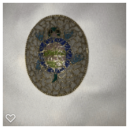 a139-20th Century Vintage Plique-a-Jour Enameled Glass Button of a Turtle