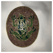 a140-20th Century Vintage Plique-a-Jour Enameled Glass Button of a Frog