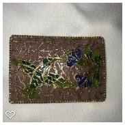 a141-20th Century Vintage Plique-a-Jour Enameled Glass Button of a Humming Bird and Flower