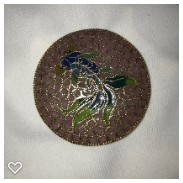 a145-20th Century Vintage Plique-a-Jour Enameled Glass Button of a Koi Fish