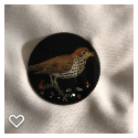 a148-20th Century Vintage Watch Crystal Buttons of a Bird