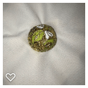 a151-20th Century Vintage Pierced Enamel Ball Button of Plant Life #1