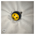 a163-20th Century Vintage Enamel Button of Yellow Happy Face with Bell Sound #2