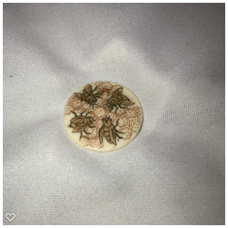 b030-Late 20th Century Carved Bone Button - Four Bees