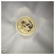 b052-Late 20th Century Carved Scrimshaw Bone Button - Cat