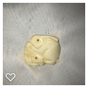 b065-Late 20th Century Carved Realistic Bone Button - Two Rabbits #2