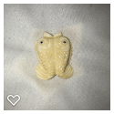 b071-Late 20th Century Carved Realistic Bone Button - Two Fish