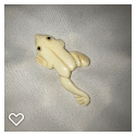 b074-Late 20th Century Carved Bone Button - Realistic Frog #1A