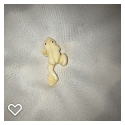 b075-Late 20th Century CarvedBone Button - Realistic Frog #1B