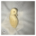 b082-Late 20th Century Carved Bone Button - Realistic Bird #1