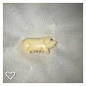 b096-Late 20th Century Carved Bone Button - Realistic Pig
