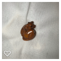 b4001-Late 20th Century Carved Realistic Boxwood Button - Realistic Rat with Lucky Plum #1