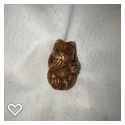 b4005-Late 20th Century Carved Realistic Boxwood Button - Realistic Bear #1