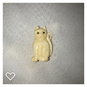b101-Late 20th Century Carved Bone Button -  Realistic Cat #2