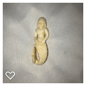b116-Late 20th Century Carved Bone Button - Realistic Mermaid #1